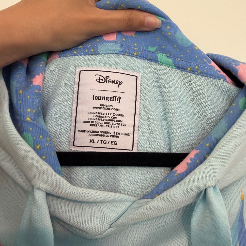 Disney Loungefly Sleeping Beauty Castle Good Fairies Hoodie Blue‎ XL - Picture 5 of 5